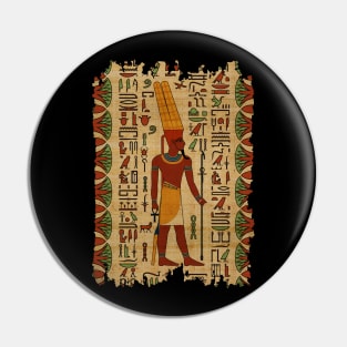 Egyptian Amun Ra - Amun Re Ornament on papyrus Pin