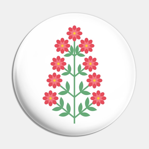 Cute Cartoon Flower Pin by SWON Design