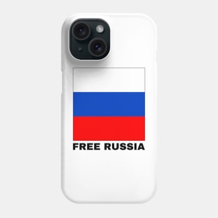 Free Russia - black text Phone Case