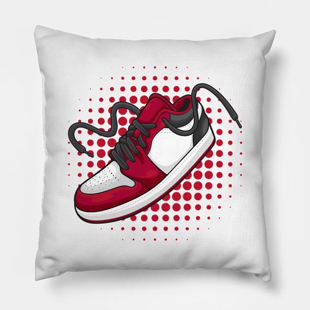 AJ 1 Reverse Black Toe Sneaker Pillow by milatees