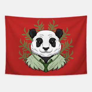 Panda Work Illustration Tapestry