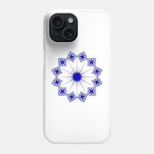 Abstract blue geometric ornament Phone Case