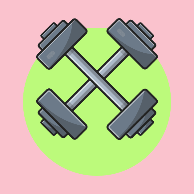 Dumbbell Cartoon Vector Icon Illustration by Catalyst Labs