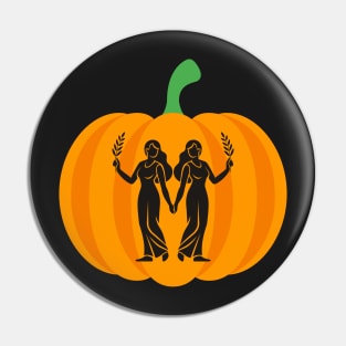 Halloween Jack O Lantern Gemini Zodiac Sign Pin