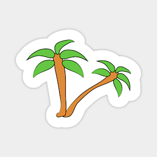 2 exotic palms. Paradise Island. Vacation. Recreation. Journey. Traveler. Tree. Plant. Magnet