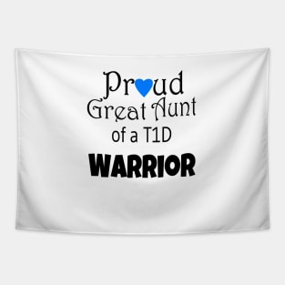 Proud Great Aunt - Black Text - Blue Heart Tapestry