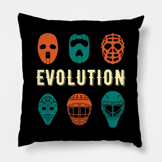 Ice Hockey Player Goalie Mask Evolution Goalkeeper Gift Idea Pillow by Dolde08