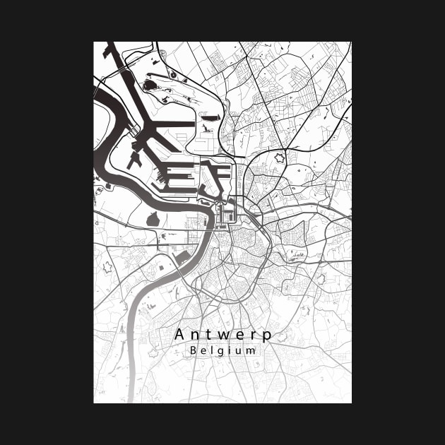 Antwerp Belgium City Map by Robin-Niemczyk