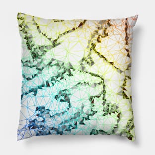 Low Poly Coat of Arms Transparent Gradient Rainbow Pillow