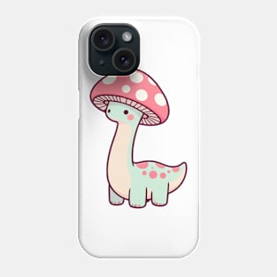 Kawaii simple Mushroom Hat Dinosaur Brontosaurus Phone Case