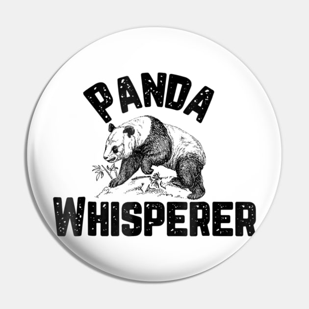 Panda Whisperer Funny Panda Bear Zoo Keeper Graphic Pin by williamarmin