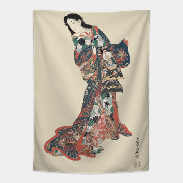 Japanese Lady with colorful dress Tapestry by ArianJacobs