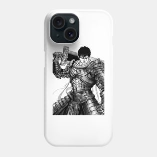black swordsman knight ecopop in metal monster armor art Phone Case