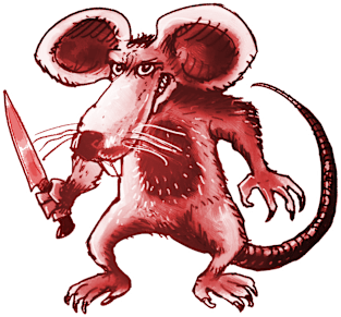 angry rat with knife Magnet