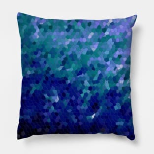 Deep Blue Ocean Mosaic Pillow