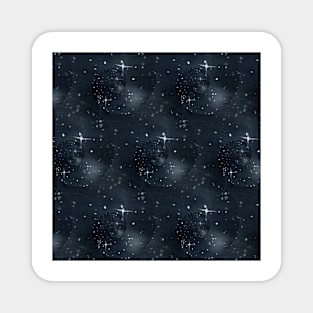 Black Galaxy Night Sky Watercolor Magnet