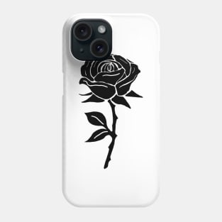 Black rose silhouette tattoo Phone Case