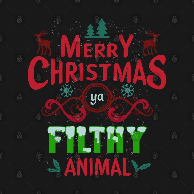 Funny Alone At Home Movies Merry Christmas You Filty Animal T-Shirt by intelus