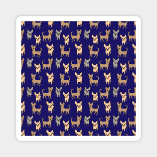 Chihuahua chihuahuas - navy blue chihuahua print Magnet