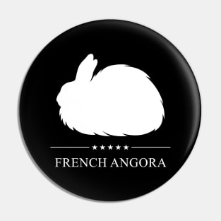 French Angora Rabbit White Silhouette Pin