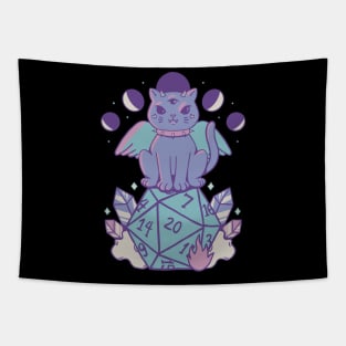 D&D Cat Demon on a D20 Tapestry