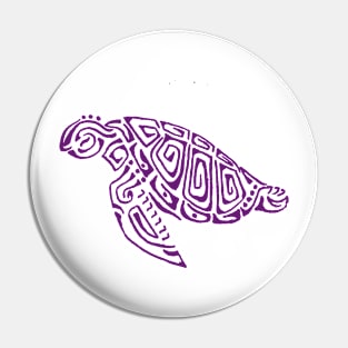 Purple turtle tattoo style gray background Pin