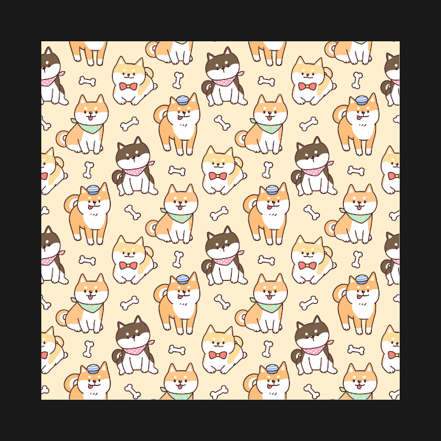 Hug the dog funny Seamless pattern with cute pet dogs by Artaron
