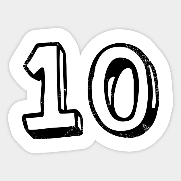 Number 10 Stickers