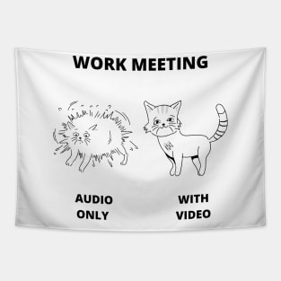 Video Meeting Joke Work from Home Meme Zoom Call Tapestry