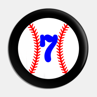 Kids Baseball 7 Year Old Birthday Pin