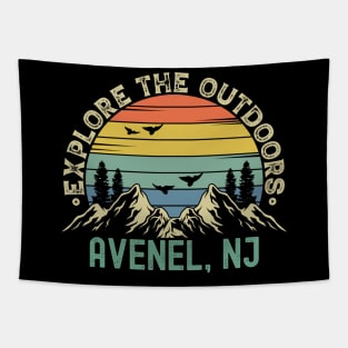 Avenel, New Jersey - Explore The Outdoors - Avenel, NJ Colorful Vintage Sunset Tapestry