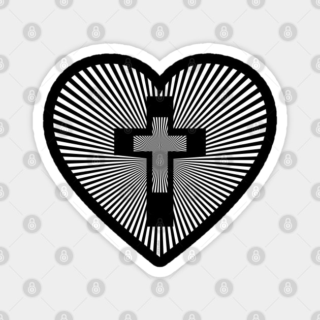 JESUS AT THE CENTER OF OUR HEART Christian Bible-Inspired Design Magnet by ejsulu