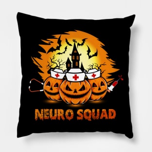 Funny Neuro Squad Halloween Pumpkin Halloween Pillow