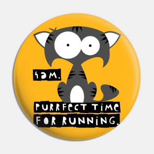 Funny cat meme – 4 AM, perfect time for running. (Grisù) – yellow Pin