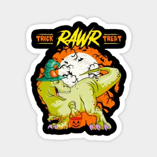 Trick Roar Treat Halloween Funny T-Rex Dinosaur Gift Magnet
