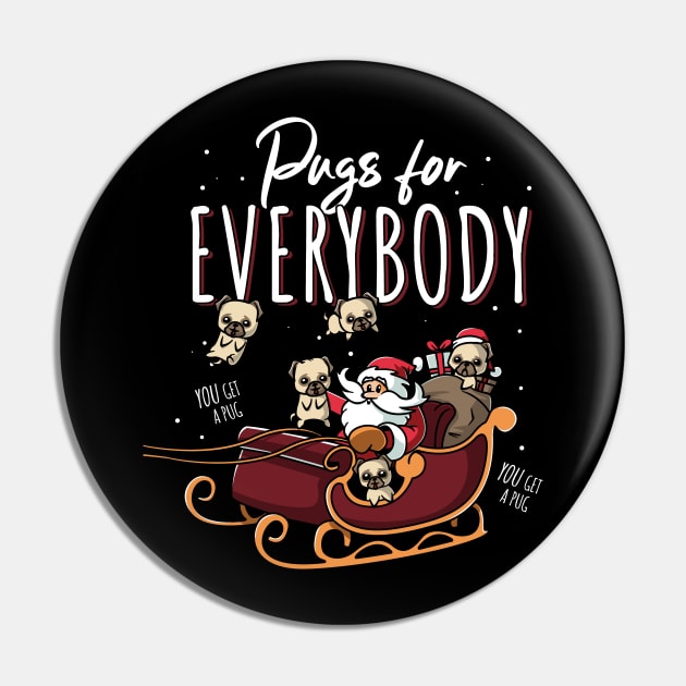 Pugs for Everybody Funny Ugly Pug Christmas Pin by NerdShizzle