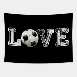 Soccer distressed ball t shirt cute dad mom love Tapestry