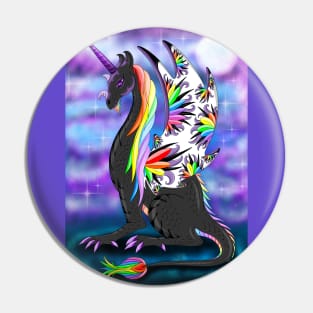 Rainbow black dragon Pin