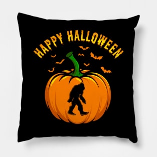 Funny Bigfoot Pumpkin Happy Halloween Pillow