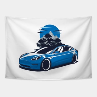 Blue Model 3 Tapestry