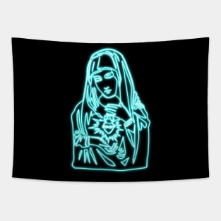 Blue Neon - Immaculate Heart of Mary Tapestry