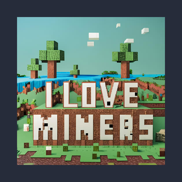 Disover I Love Miners - Minecraft - T-Shirt