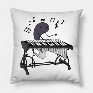 Cute Tadpole Playing Vibraphone In Love with Music (Vibraphonist Melody) Mallet Percussion Instrument Pillow