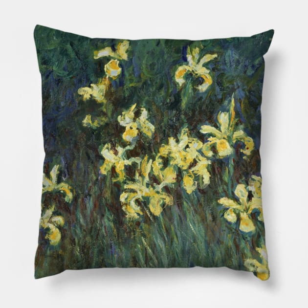 Yellow Irises by Claude Monet Pillow by MasterpieceCafe