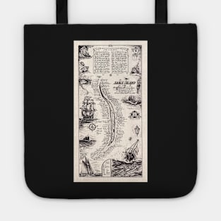 Sable Island Atlantic Graveyard Treasure Map Print Tote