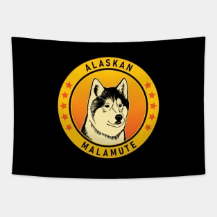 Alaskan Malamute Dog Portrait Tapestry