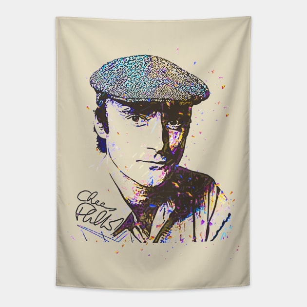 Phil Collins Retro Fan Art Sketch Tapestry by VintageMimi