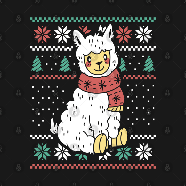 Funny Llama Ugly Christmas Sweater by Krishnansh W.