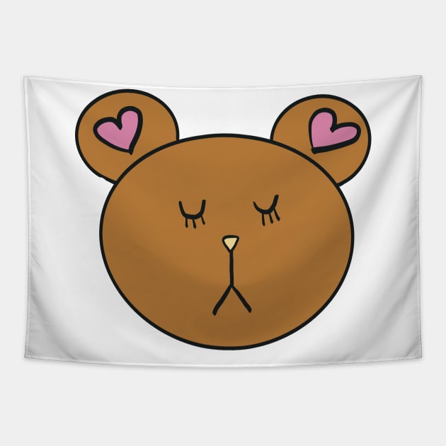 Teddy Bear Heart Ears tote bag, tee, hoodie, notepad, birthday gift Tapestry by JalapenoWaffles