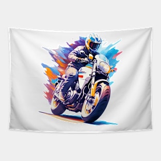 Motorcycle In Watercolor Style - Ai Art Tapestry